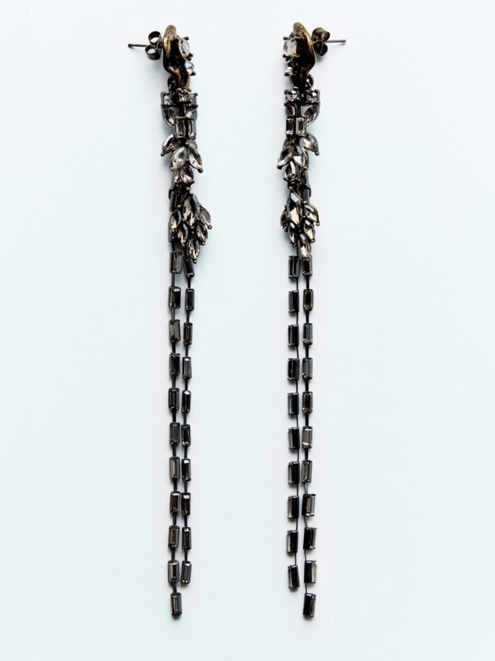Nwt-Zara- long jeweled earrings